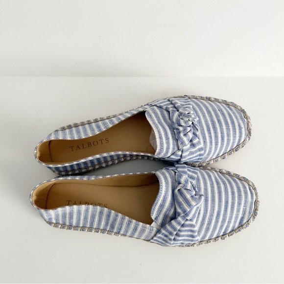 Talbots Izzy Stripe Knotted Linen Espadrille Shoes - Picture 4 of 8